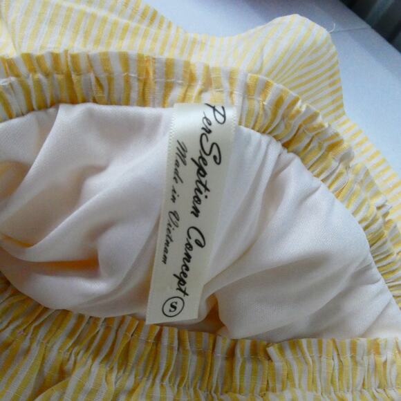 PerSeption Concept Women's Small Wear it two ways Dress yellow white stripes - Picture 7 of 7